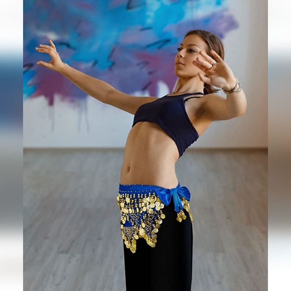 Bellydance Coin Belts - one Color Left- BLUE - Picture 7 of 7